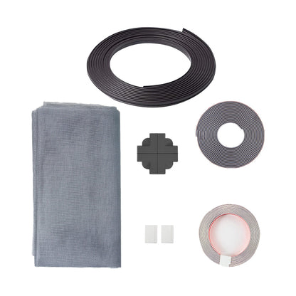 Adjustable DIY Magnetic Window Screen Fiberglass Mesh Screen Grey