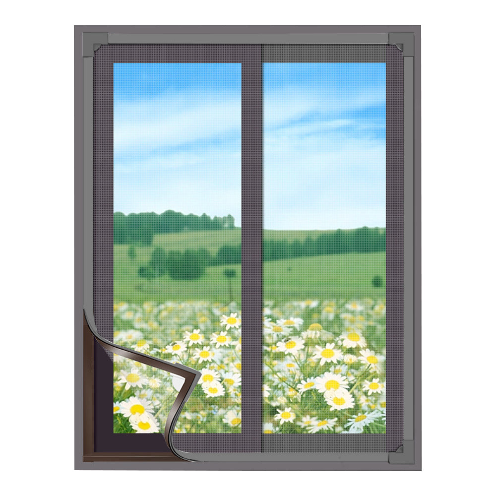 Adjustable DIY Magnetic Window Screen Fiberglass Mesh Screen Grey