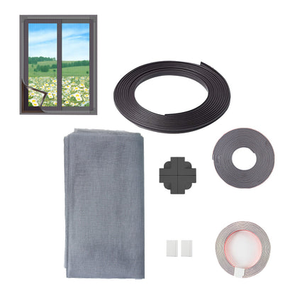 Adjustable DIY Magnetic Window Screen Fiberglass Mesh Screen Grey