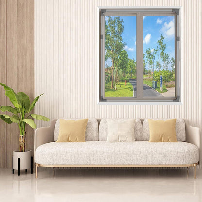 Adjustable DIY Magnetic Window Screen Fiberglass Mesh Screen Grey
