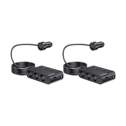 128W Car USB Charger Adapter with ON-OFF Switch QC 3.0 PD Fast Type-c Car Charging