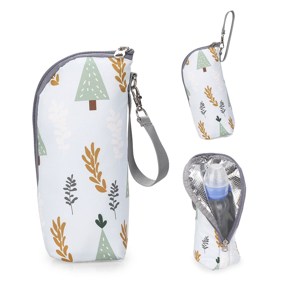Portable Baby Feeding Milk Bottle Warmer Bag Insulation Thermal Bag Baby Bottle Holder White