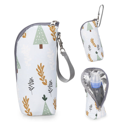Portable Baby Feeding Milk Bottle Warmer Bag Insulation Thermal Bag Baby Bottle Holder White