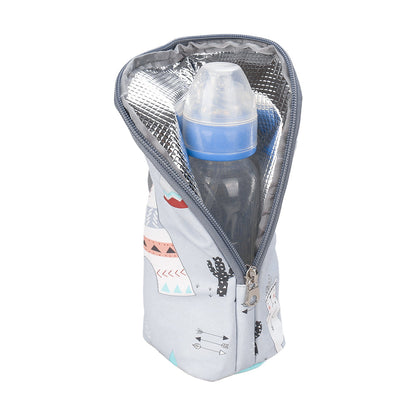 Portable Baby Feeding Milk Bottle Warmer Bag Insulation Thermal Bag Baby Bottle Holder Light Grey