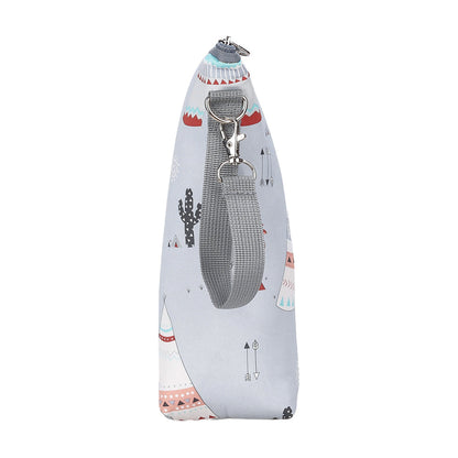 Portable Baby Feeding Milk Bottle Warmer Bag Insulation Thermal Bag Baby Bottle Holder Light Grey