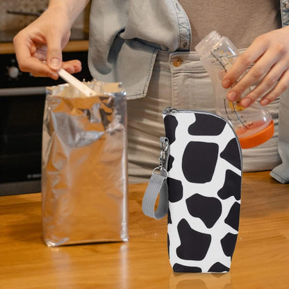 Portable Baby Feeding Milk Bottle Warmer Bag Insulation Thermal Bag Baby Bottle Holder White and Black