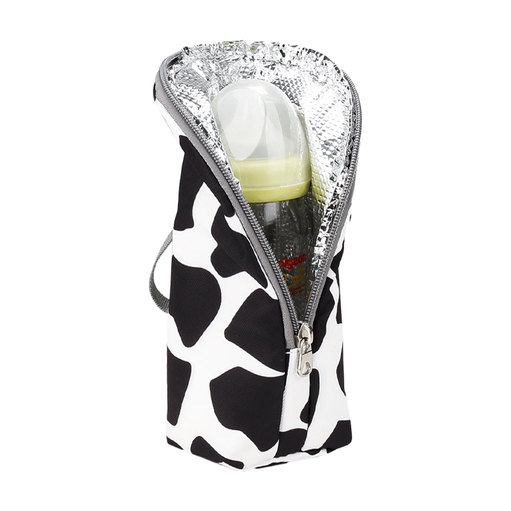 Portable Baby Feeding Milk Bottle Warmer Bag Insulation Thermal Bag Baby Bottle Holder White and Black