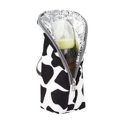 Portable Baby Feeding Milk Bottle Warmer Bag Insulation Thermal Bag Baby Bottle Holder White and Black
