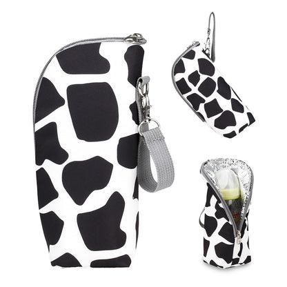 Portable Baby Feeding Milk Bottle Warmer Bag Insulation Thermal Bag Baby Bottle Holder White and Black