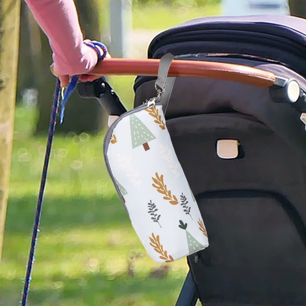 Portable Baby Feeding Milk Bottle Warmer Bag Insulation Thermal Bag Baby Bottle Holder White