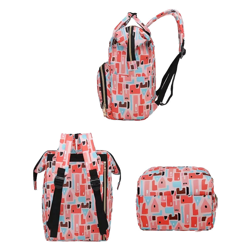 Multifunctional Mommy Bag Large Capacity Diaper Backpack Maternity Bag Pink