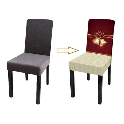 4Pcs Christmas Chair Cover Dining Room Living Room Chair Slipcovers Xmas Party Decor Style 4