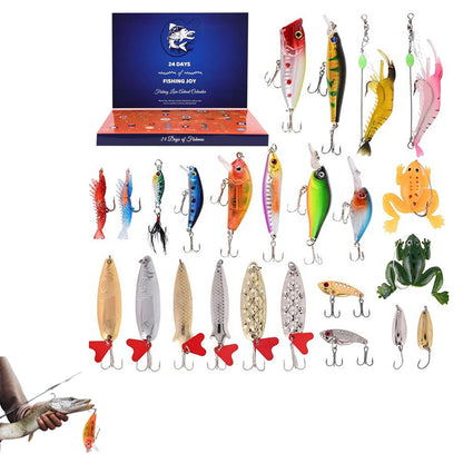 Fishing Lure Advent Calendar Christmas Countdown 24 Days Fishing Baits Set