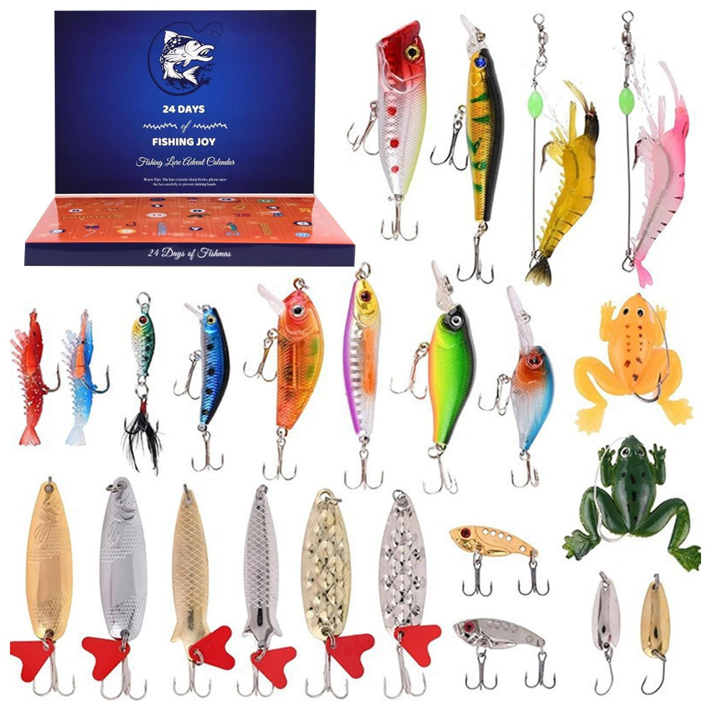 24 Days Fishing Baits Set Christmas Advent Calendar