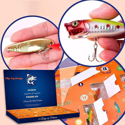 24 Days Fishing Lure Advent Calendar Christmas Countdown Fishing Baits Set