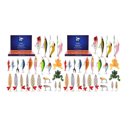 2 Pieces 24 Days Fishing Baits Set Christmas Advent Calendar