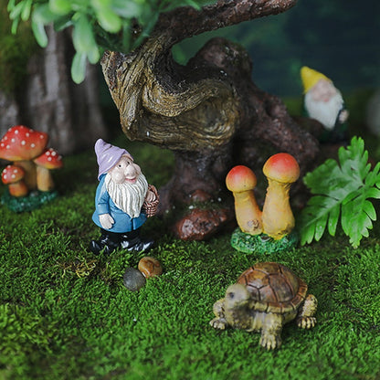 14Pcs Miniature Garden Gnome Statues Mini Resin Dwarf Ornaments Sculpture