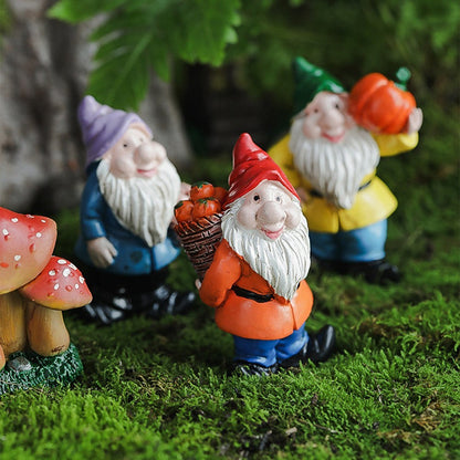 14Pcs Miniature Garden Gnome Statues Mini Resin Dwarf Ornaments Sculpture