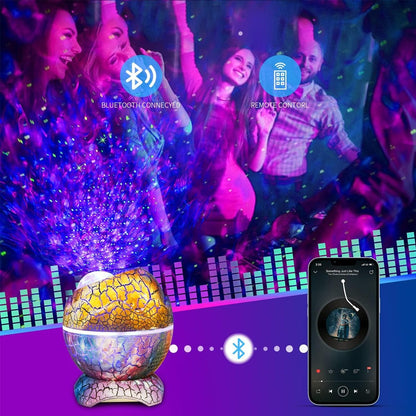 Dinosaur Egg Galaxy Star Projector Starry Light with Bluetooth Speaker Purple