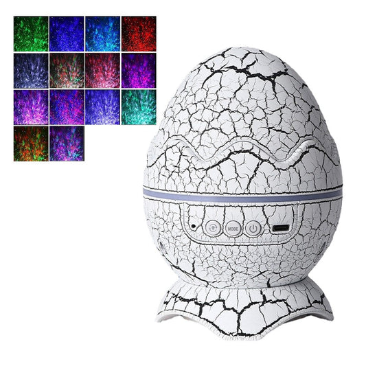 Dinosaur Egg Galaxy Star Projector Starry Light with Bluetooth Speaker White