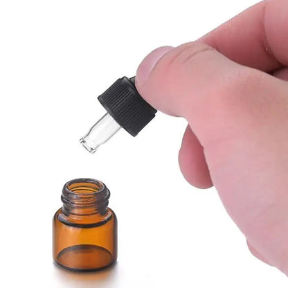50Pcs Amber Glass Dropper Bottle Essential Oils Perfumes Bottle with Funnel