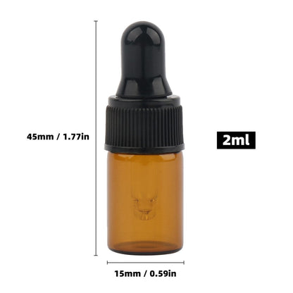 50Pcs Amber Glass Dropper Bottle Essential Oils Perfumes Bottle with Funnel