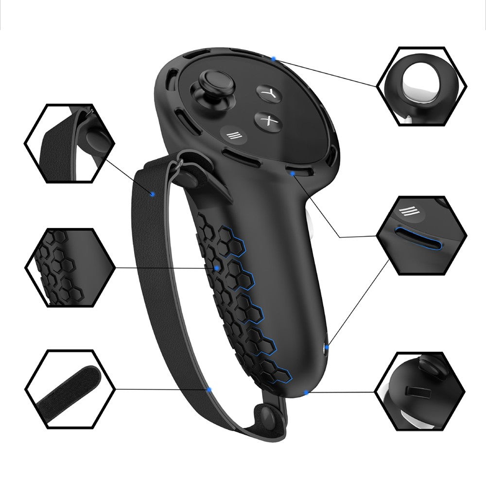 VR Touch Controllers Covers Protector Accessories Compatible with Meta Quest 3 Black