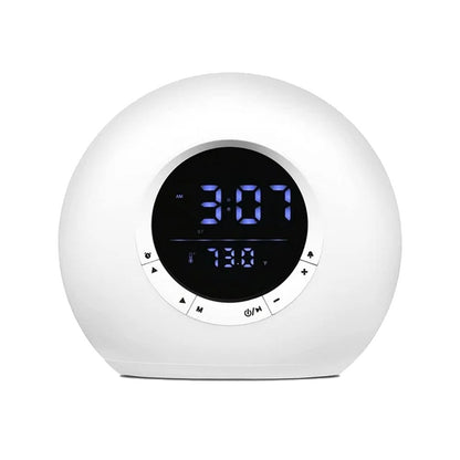 Touch Control RGB LED Wake Up Light with Bluetooth Speaker Digital Alarm Clock
