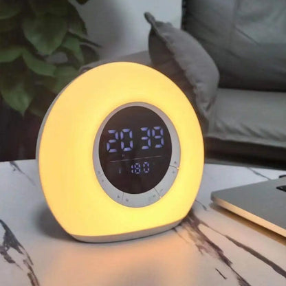 Touch Control RGB LED Wake Up Light with Bluetooth Speaker Digital Alarm Clock