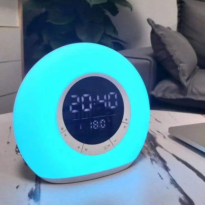 Touch Control RGB LED Wake Up Light with Bluetooth Speaker Digital Alarm Clock