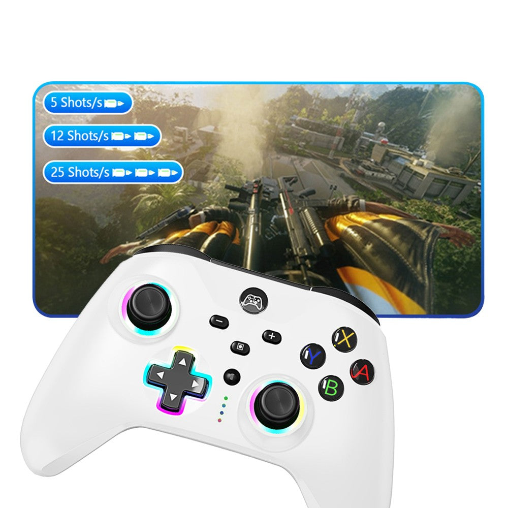 Wireless Bluetooth Game Controller RGB Lighting Programmable Remote for Nintendo Switch Lite/OLED White