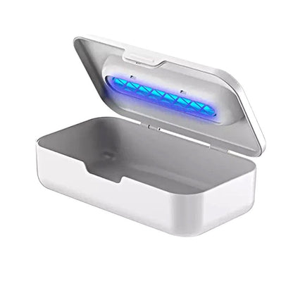 Portable UV Light Sanitizer Box Rechargeable Ultraviolet Light Disinfection for Phone Makeup Tool White