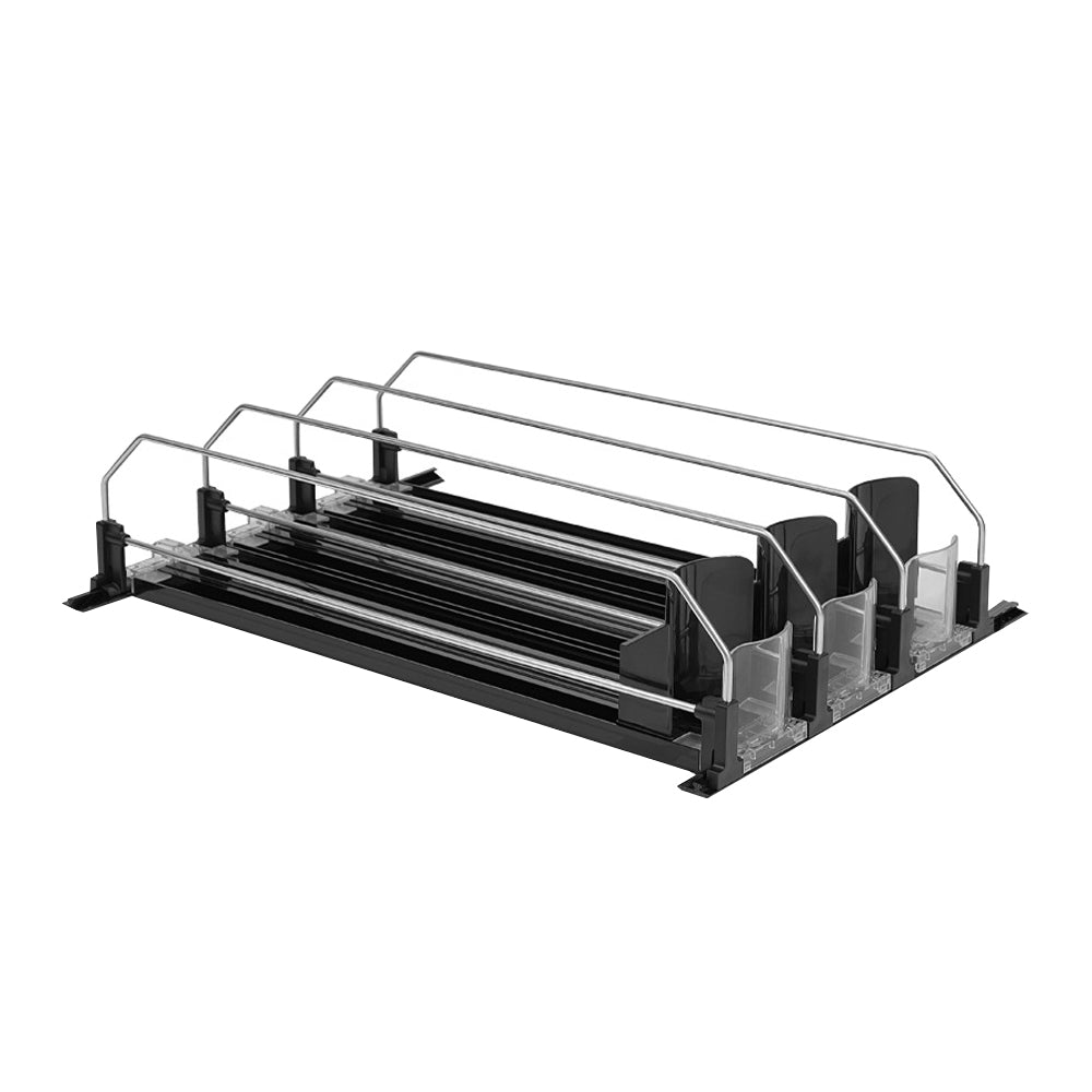 Drink Organizer for Fridge Automatic Pusher Glide Can Dispenser Black