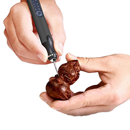 Electric Micro Engraving Pen Kit USB Rechargeable DIY Engraving Tool Black