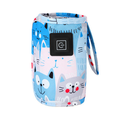 Travel USB Baby Bottle Warmer Milk Heater Bag Thermostat Portable Pouch Blue