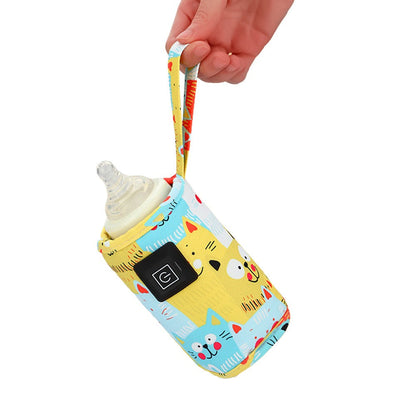 Travel USB Baby Bottle Warmer Milk Heater Bag Thermostat Portable Pouch Yellow