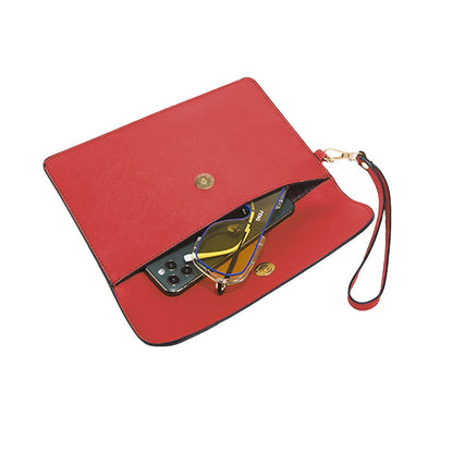 4-Piece Womens Purses and Handbags Set Tote Bag Shoulder Bag Card Holder Red