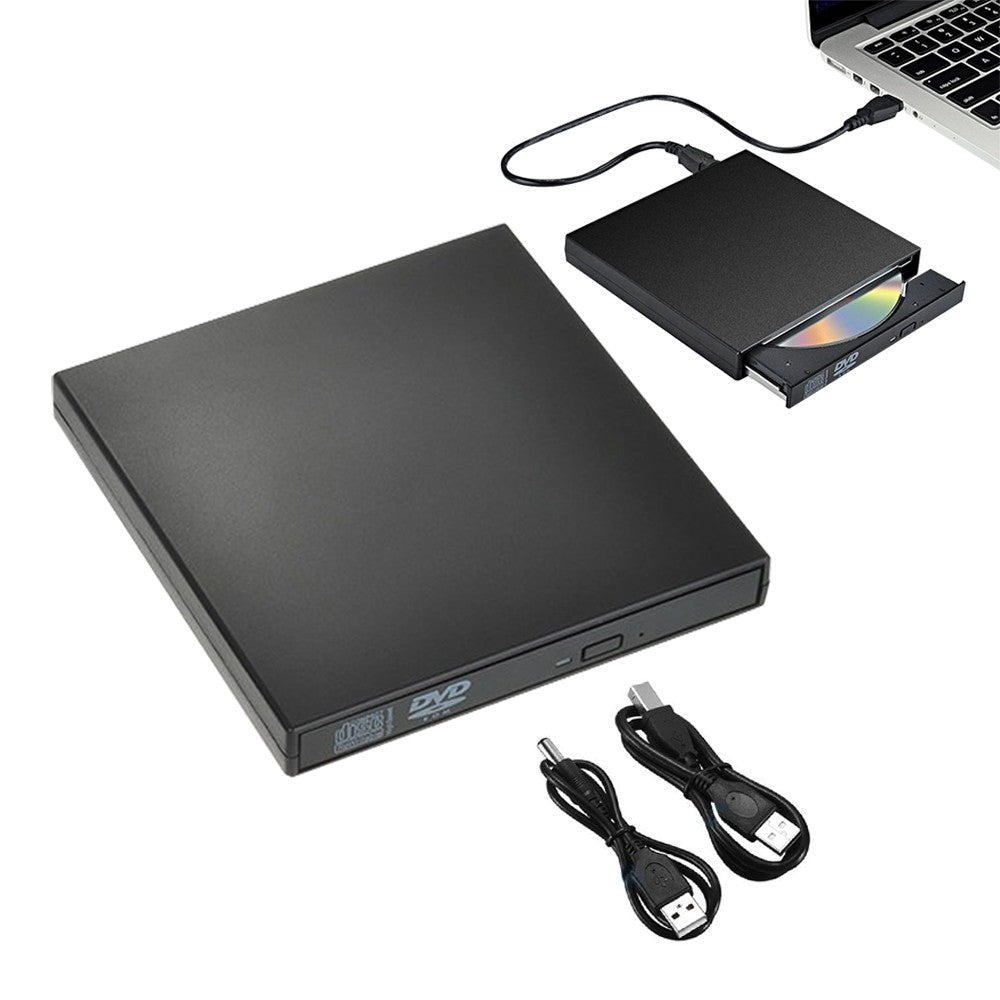 USB 2.0 External CD DVD Drive Portable External CD-RW Burner Player Black