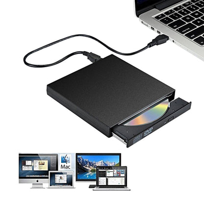 USB 2.0 External CD DVD Drive Portable External CD-RW Burner Player Black