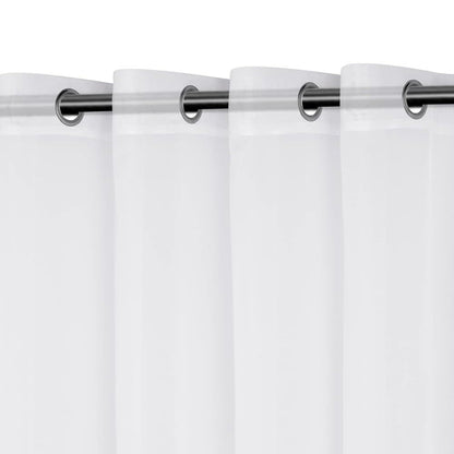 1 Pair of White Outdoor Sheer Curtains for Patio Water-Resistant