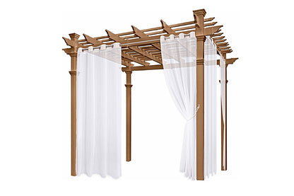 4 Piece Water Resistant White Outdoor Sheer Curtains