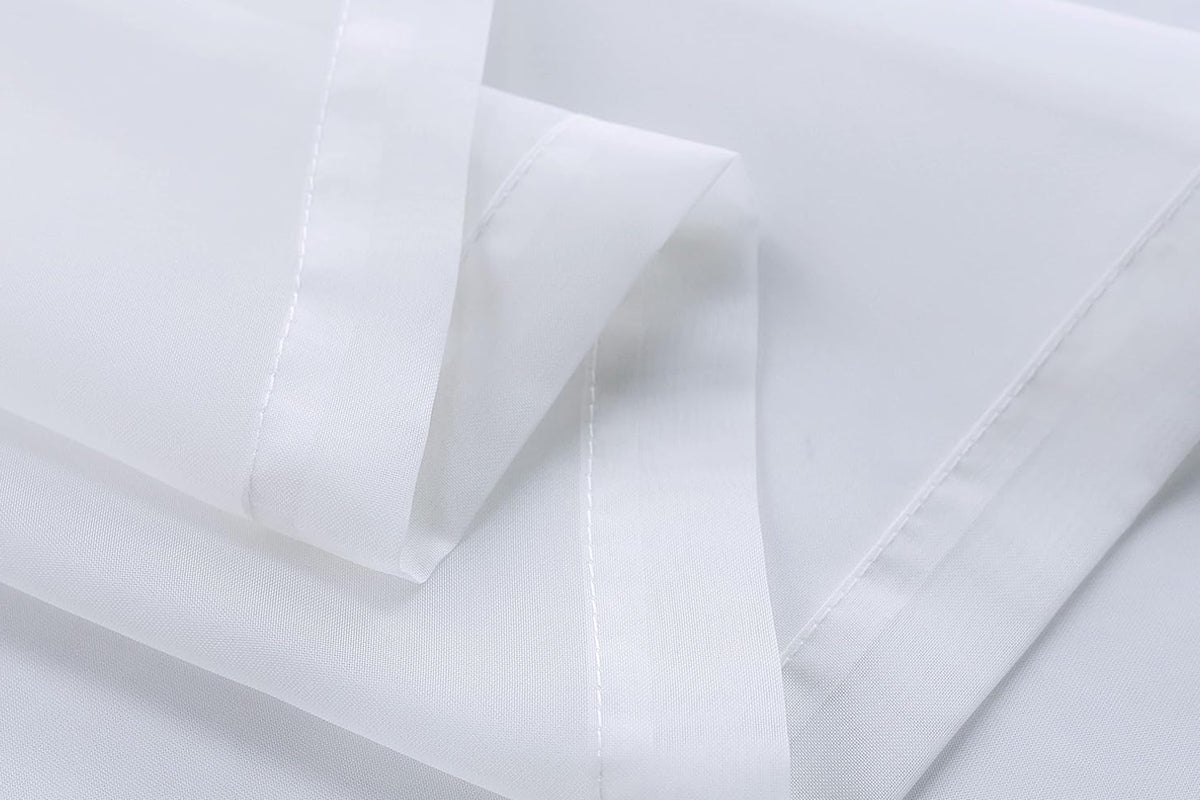 2 Piece Water Resistant White Outdoor Sheer Curtains