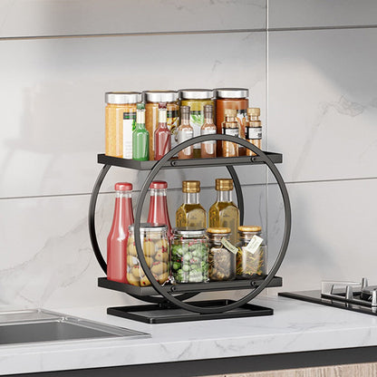 2-Tier Metal Makeup Organizer Vanity Bathroom Countertop Storage Rack Black