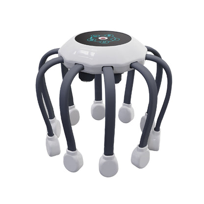 5-Mode Electric Head Scalp Massager Wireless Portable Vibration Octopus Claw Scalp Scratcher Gray