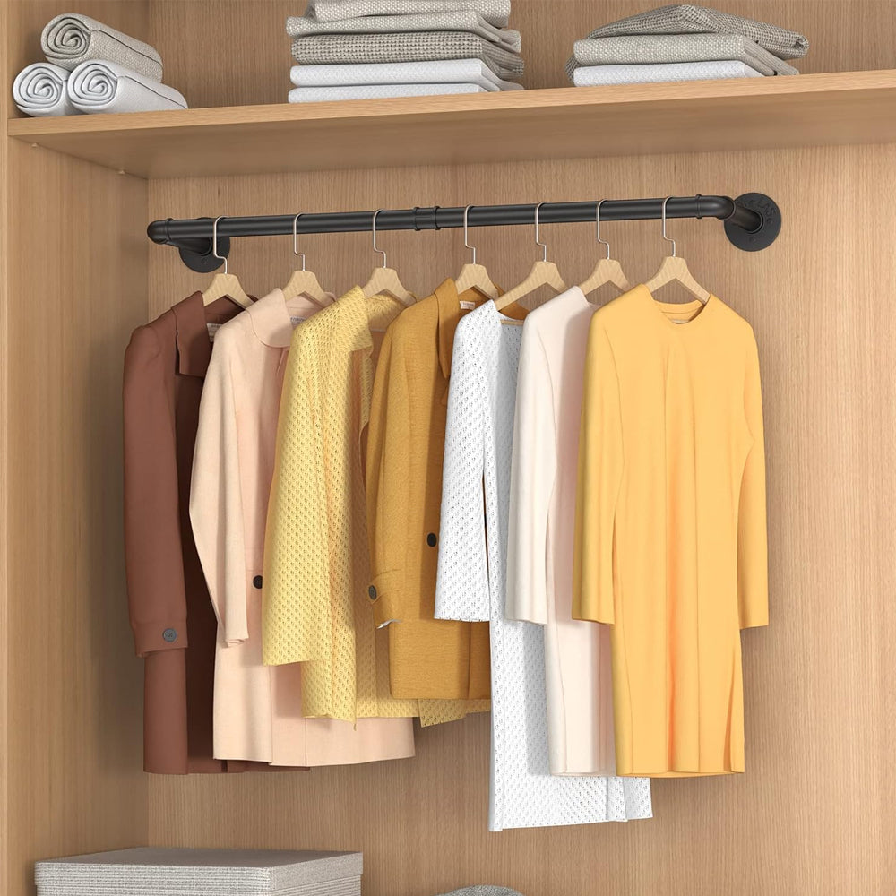 Wall Mounted Clothes Rack Closet Laundry Hanging Rod