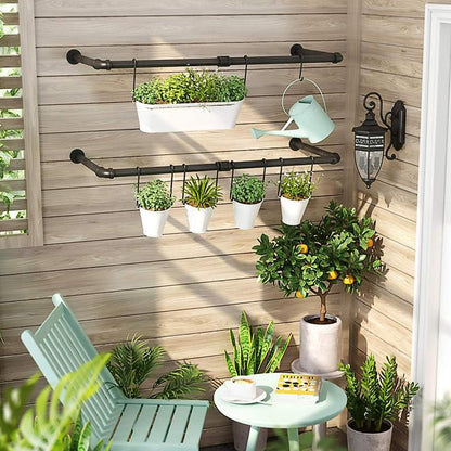 Wall Mounted Clothes Rack Closet Laundry Hanging Rod