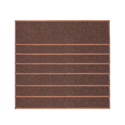 7Pcs Self-Adhesive Imitation Linen Stair Treads Non-Slip Stair Protector Mat Brown