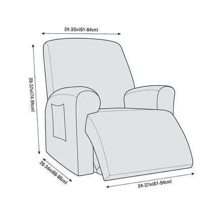 Full Wrapped Elastic Recliner Chair Protector Cover Stretch Jacquard Recliner Slipcover Dark Grey