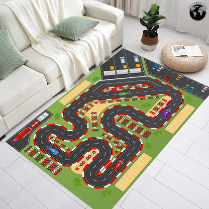 Kids Play Mat City Road Playmat Track Racing Traffic Floor Play Mat Style 2