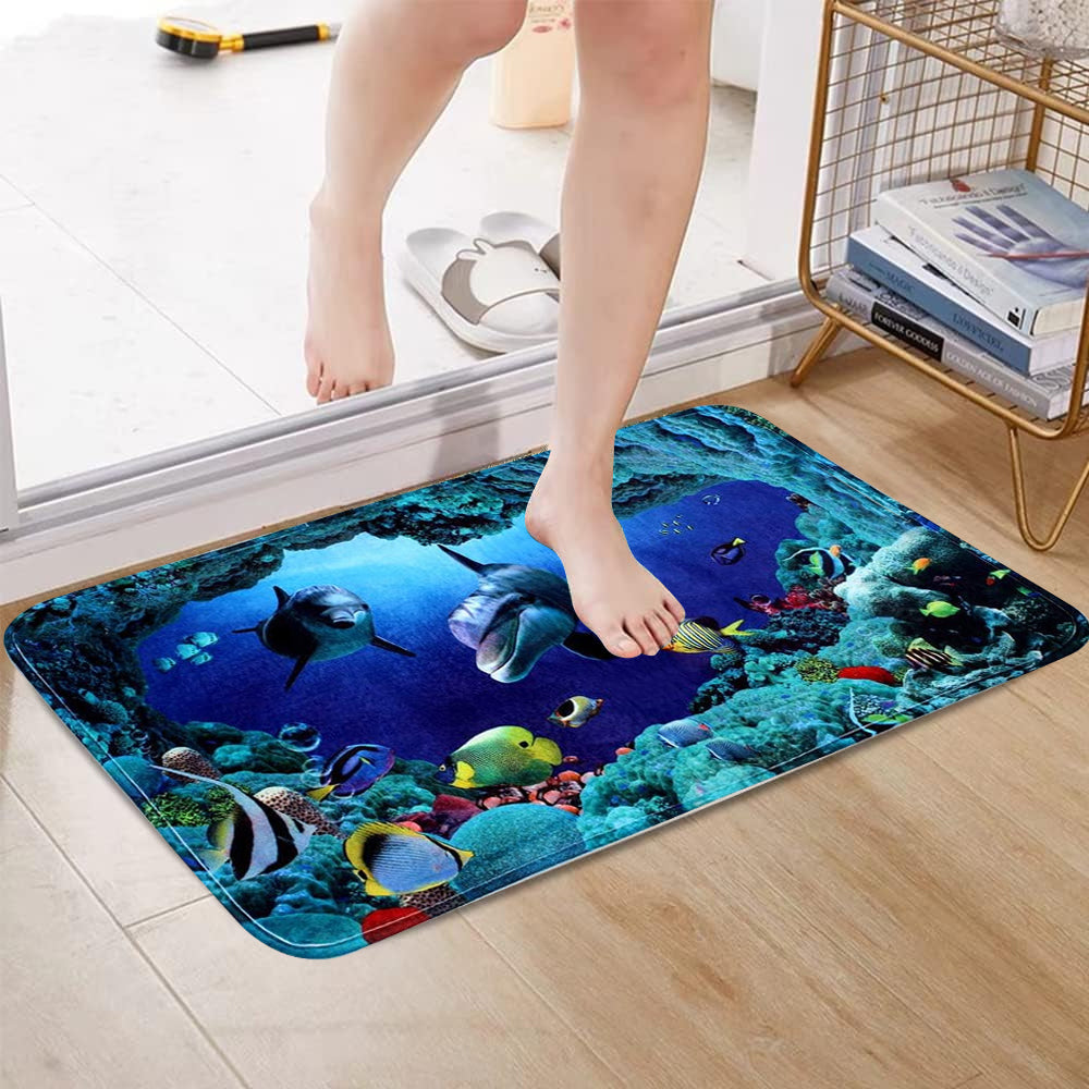 3Pcs Non-Slip Bath Mat Bathroom Contour Toilet Seat Lid Cover Set Style 1